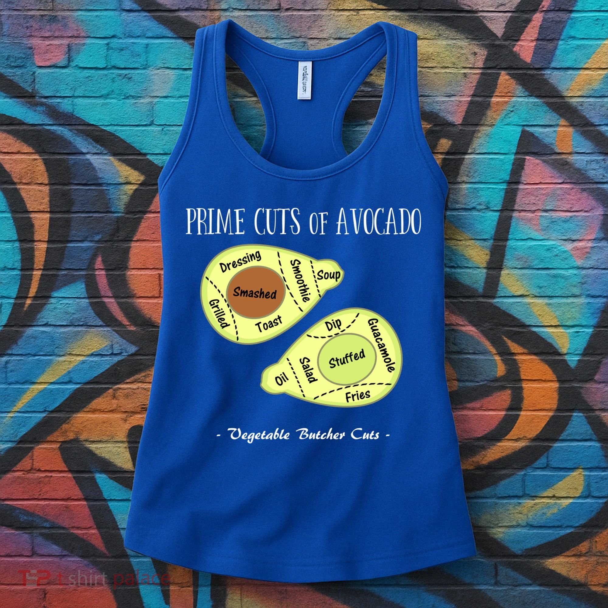 Prime Cuts Of Avocado Butcher Cuts Vegetarian Vegan Cool Gift Women's Tank Top