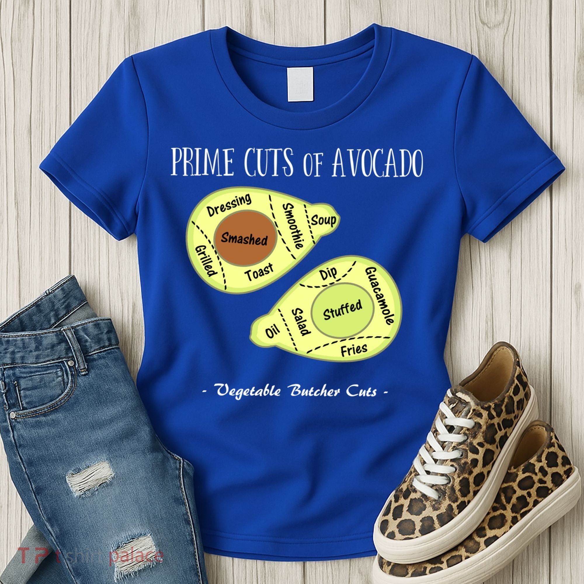 Prime Cuts Of Avocado Butcher Cuts Vegetarian Vegan Cool Gift Women's T-Shirt