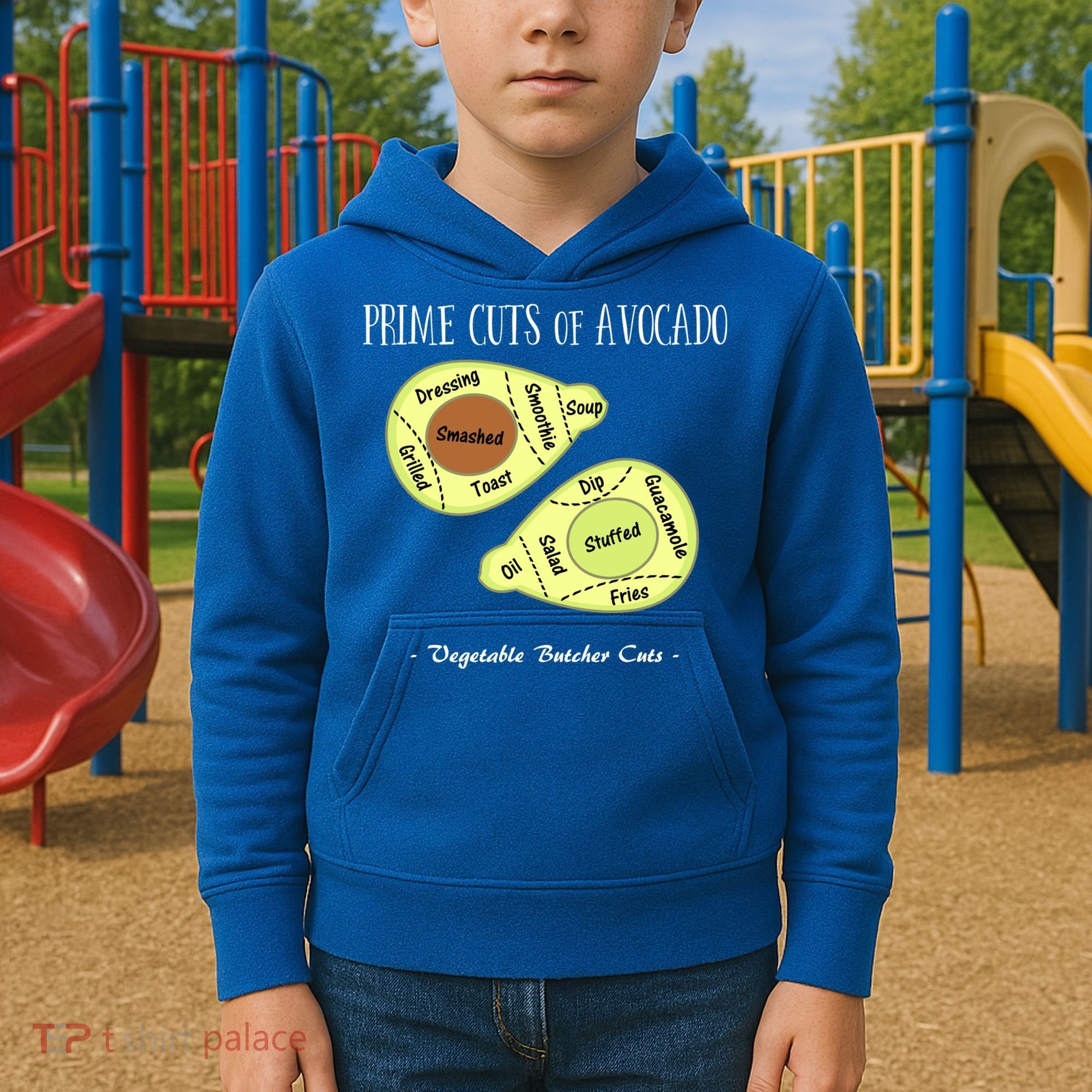Prime Cuts Of Avocado Butcher Cuts Vegetarian Vegan Cool Gift Kids Hoodie
