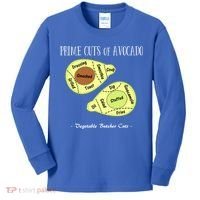 Prime Cuts Of Avocado Butcher Cuts Vegetarian Vegan Cool Gift Kids Long Sleeve Shirt thumb 0