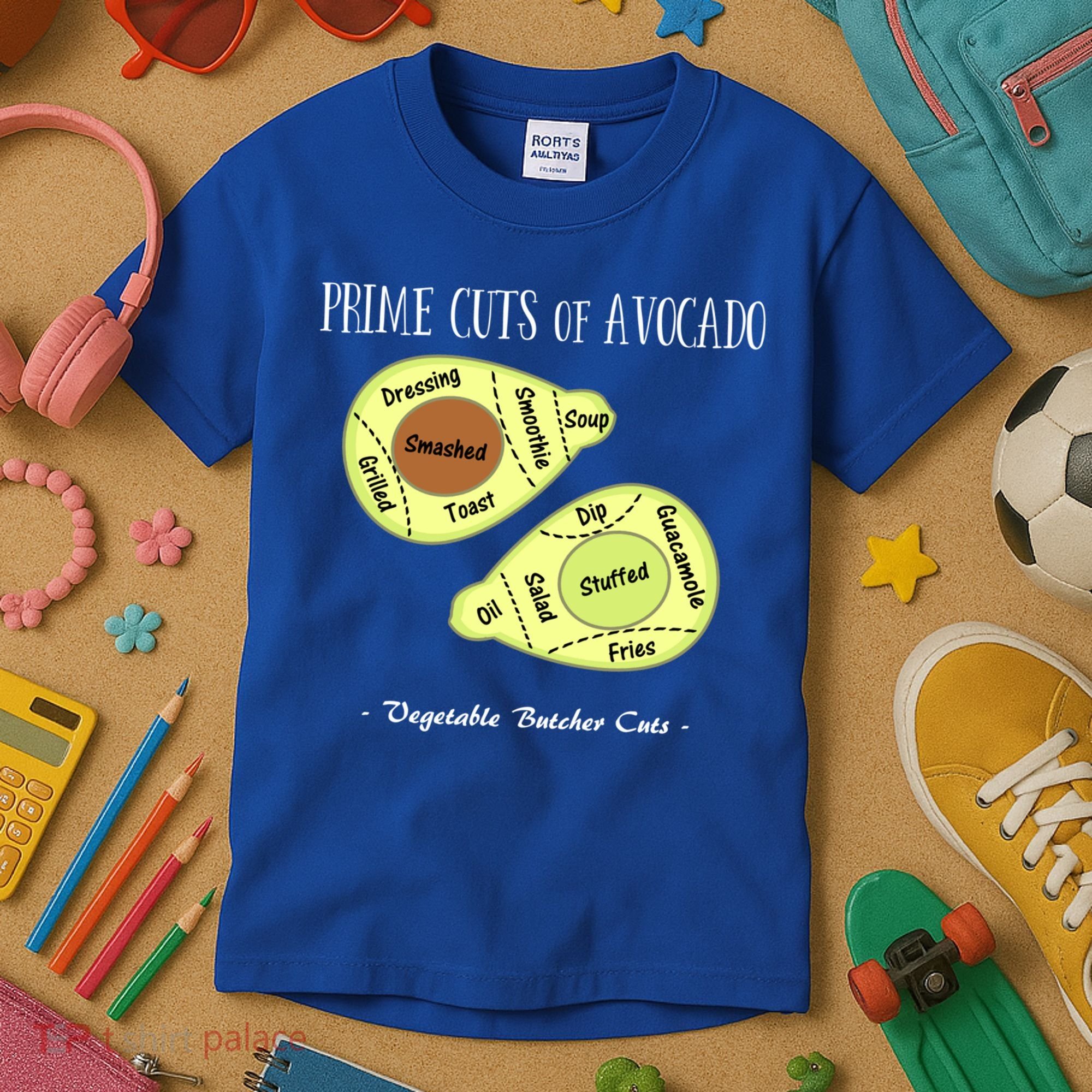 Prime Cuts Of Avocado Butcher Cuts Vegetarian Vegan Cool Gift Kids T-Shirt