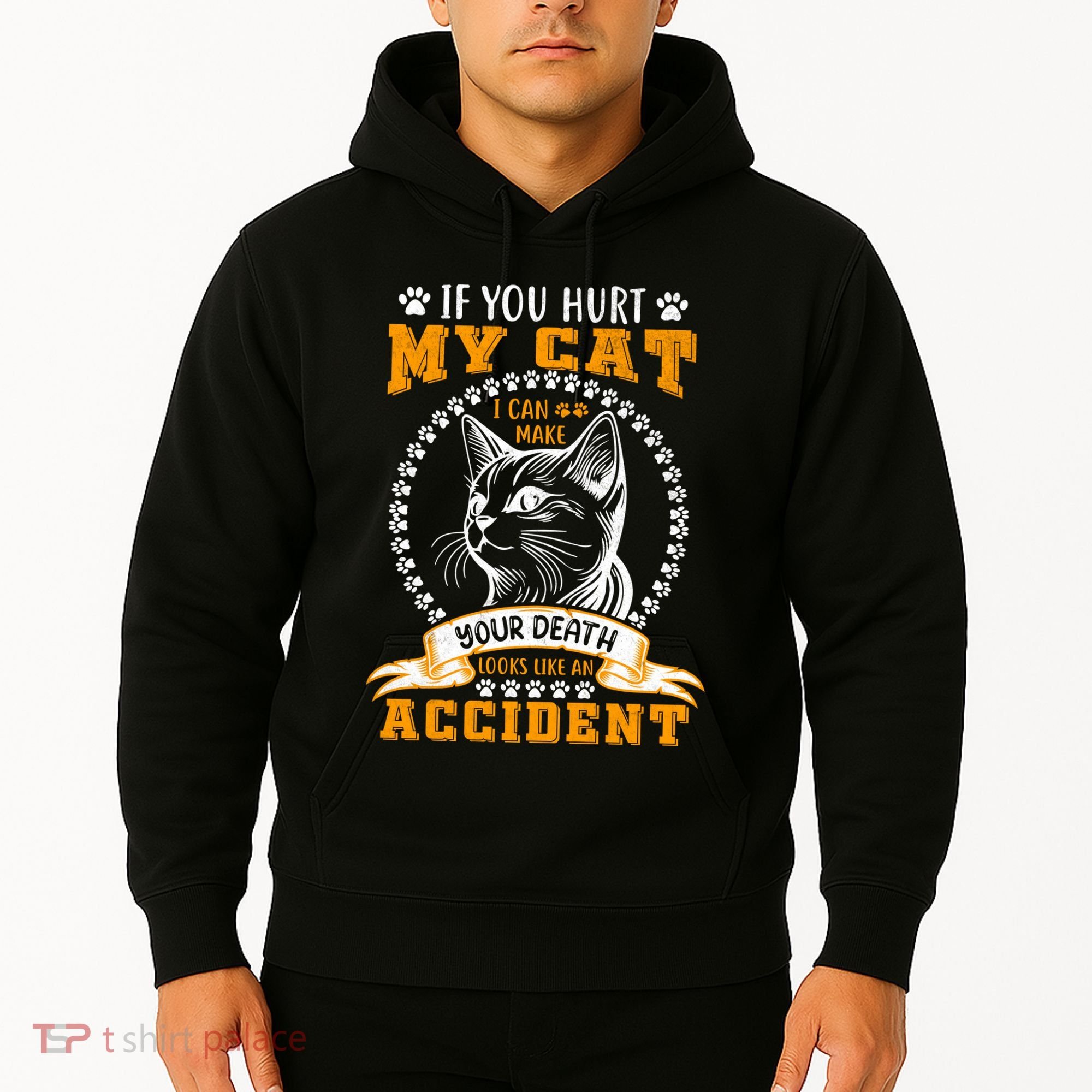 Protective Cat Owner Message Hoodie