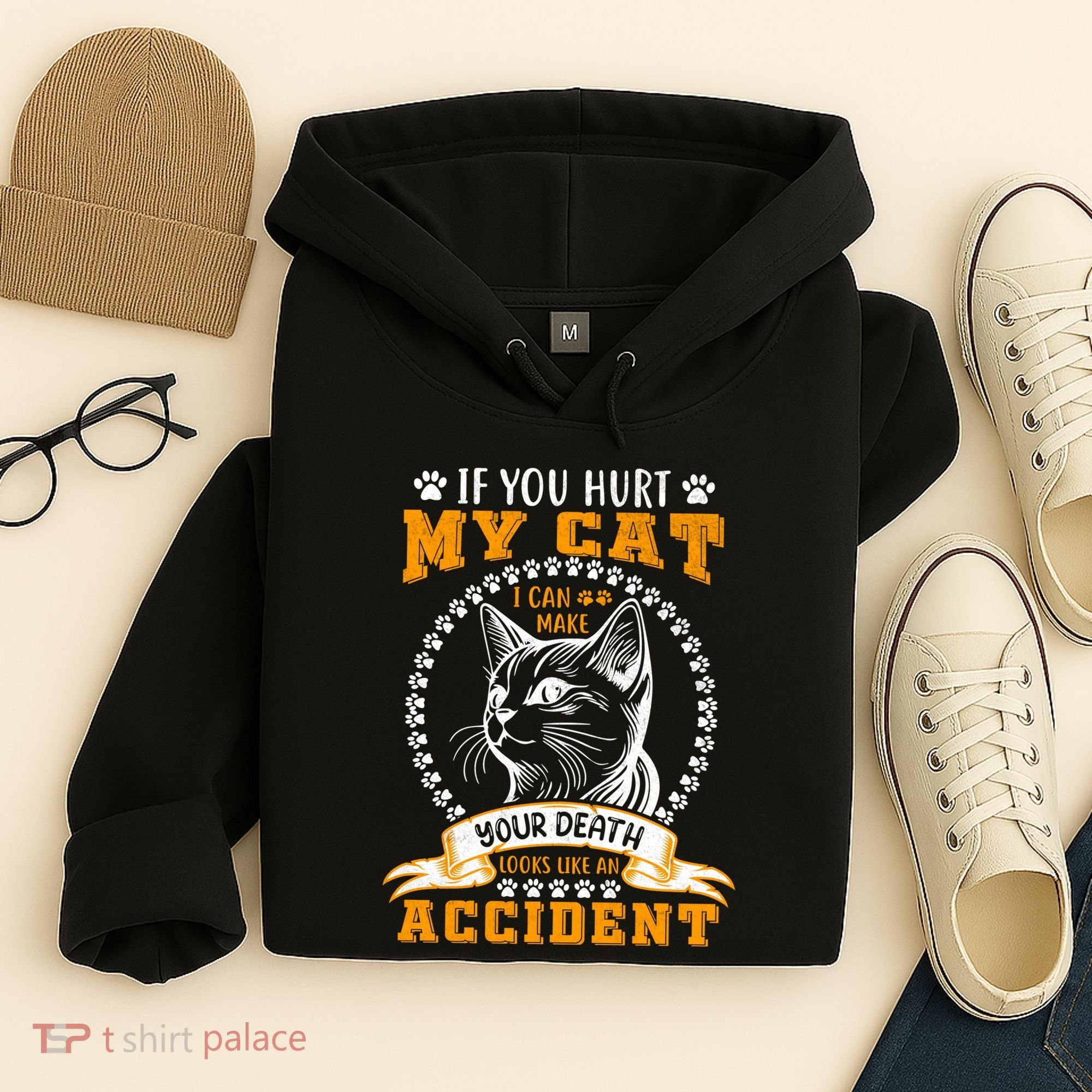 Protective Cat Owner Message Hoodie