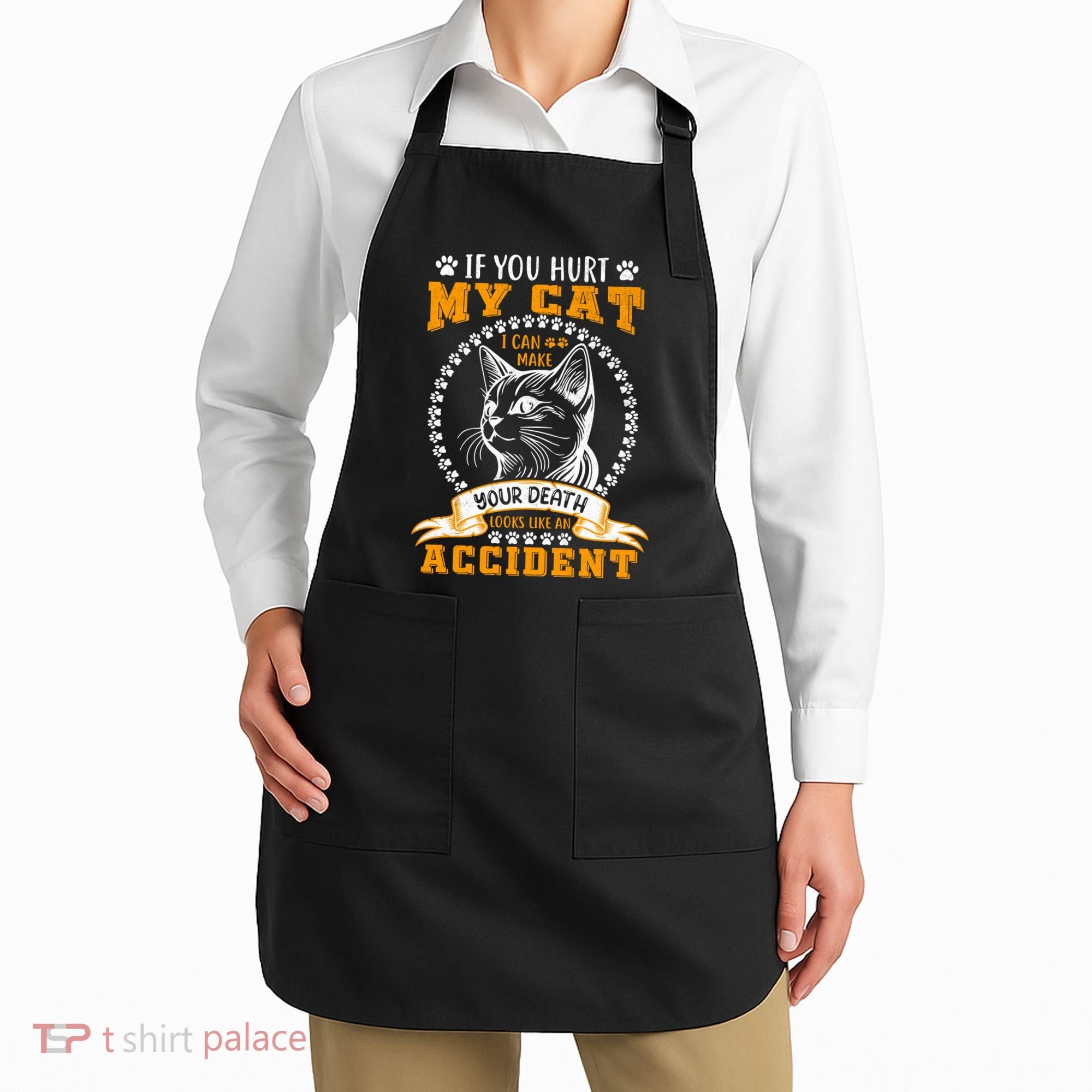 Protective Cat Owner Message Apron