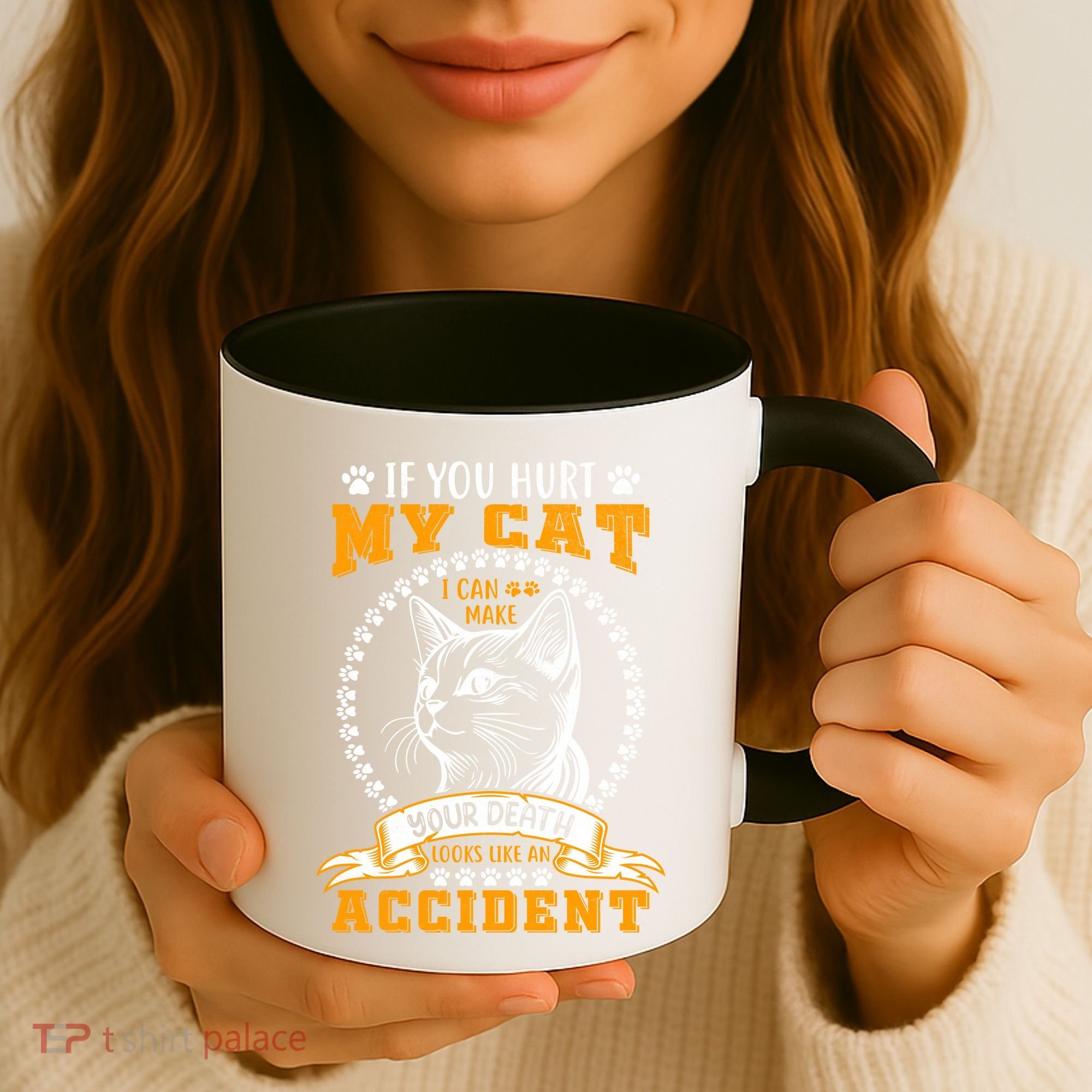 Protective Cat Owner Message Coffee Mug
