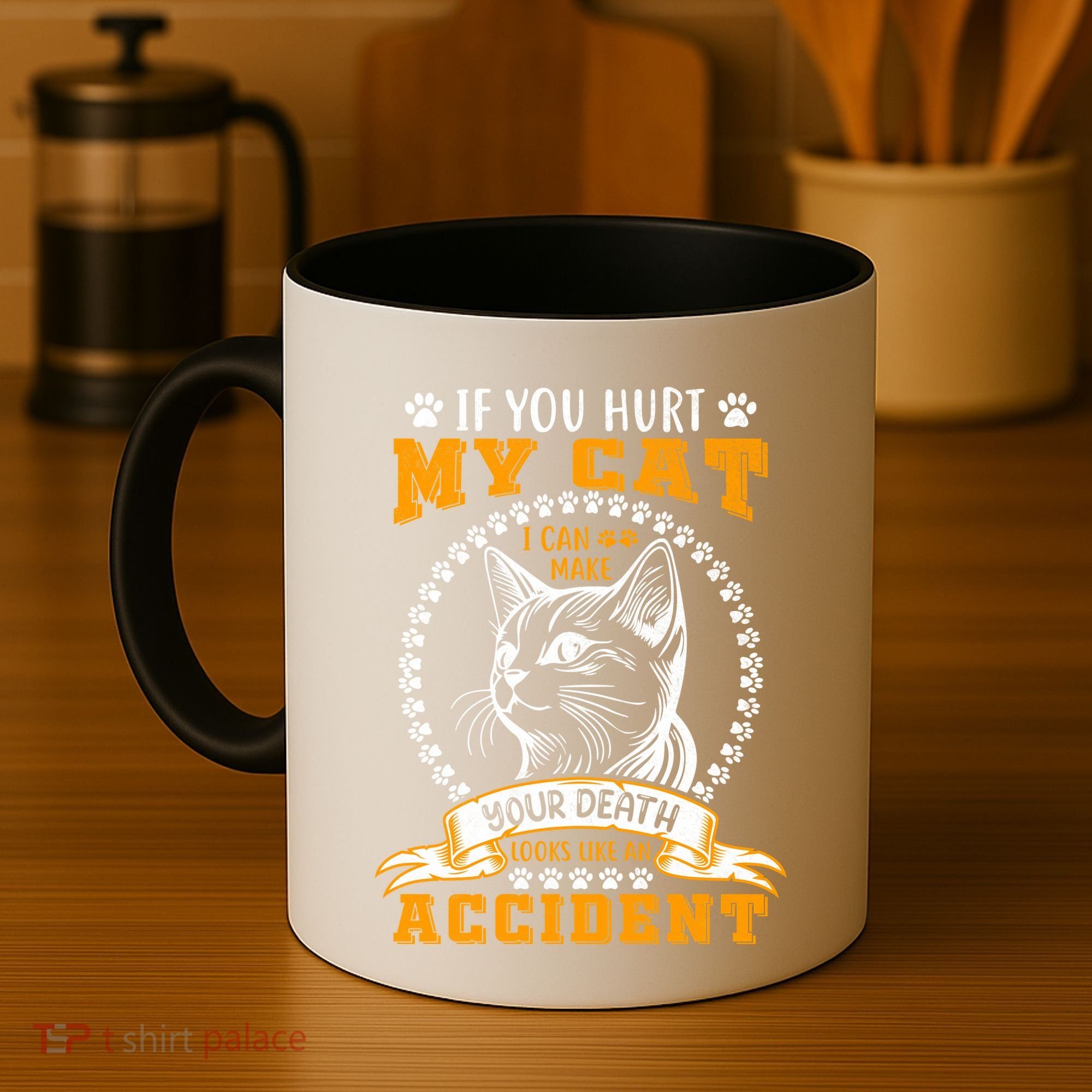 Protective Cat Owner Message Coffee Mug