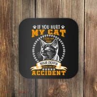 Protective Cat Owner Message Coaster thumb 0