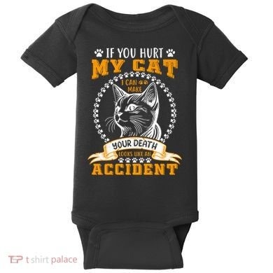 Protective Cat Owner Message Baby Bodysuit