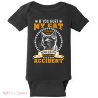 Protective Cat Owner Message Baby Bodysuit thumb 0