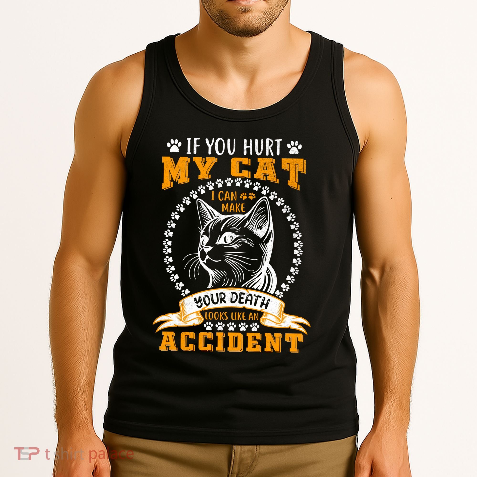 Protective Cat Owner Message Tank Top