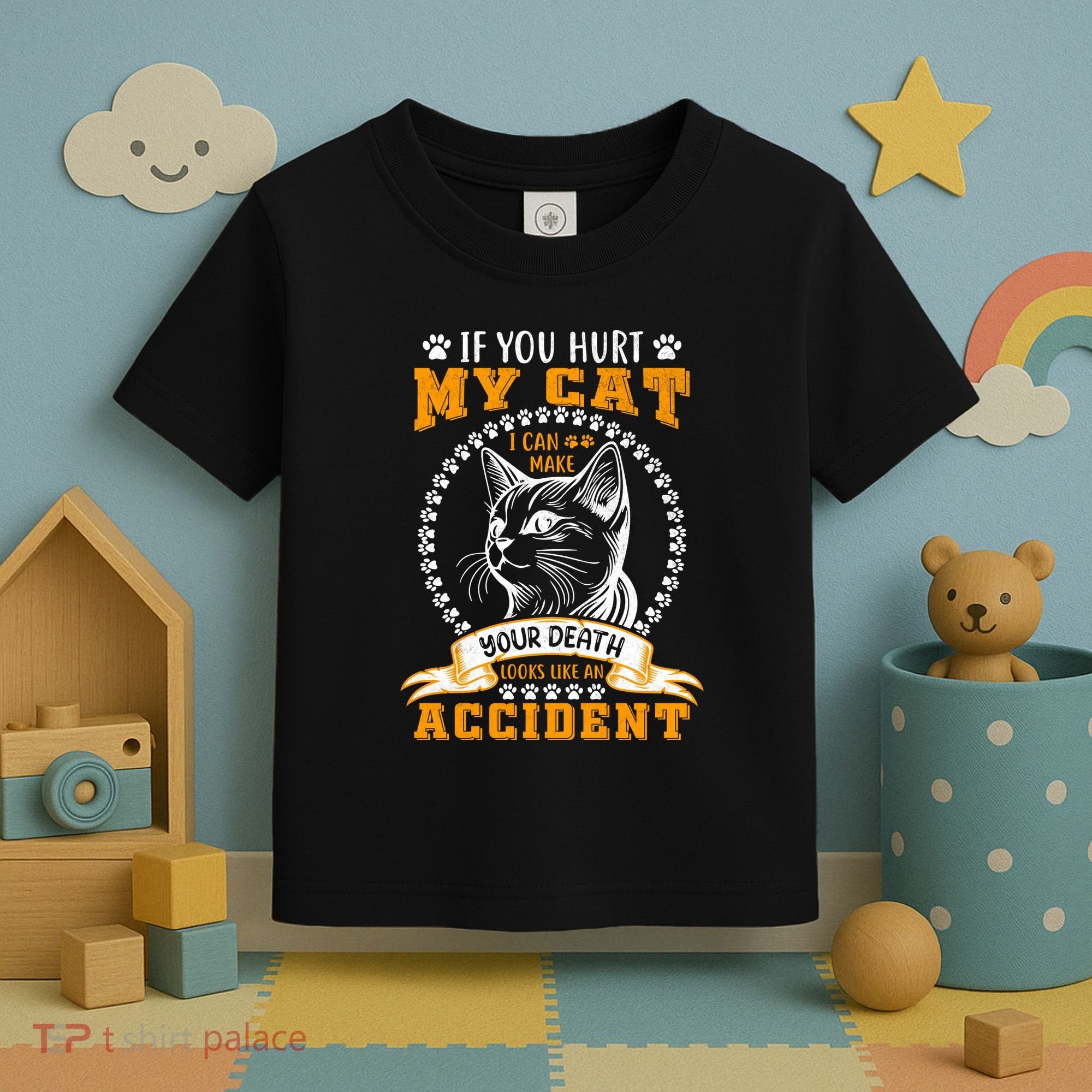 Protective Cat Owner Message Toddler T-Shirt