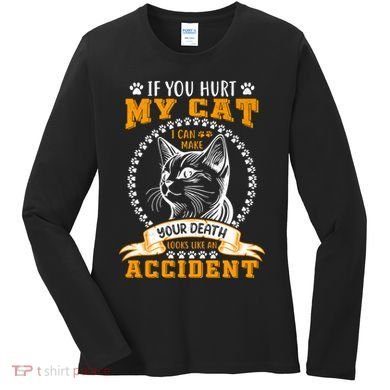 Protective Cat Owner Message Women's Long Sleeve Shirt