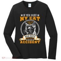 Protective Cat Owner Message Women's Long Sleeve Shirt thumb 0