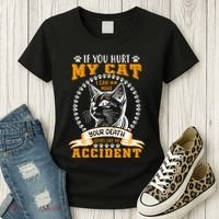 Protective Cat Owner Message Women's T-Shirt thumb 3