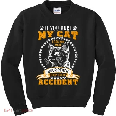 Protective Cat Owner Message Kids Sweatshirt