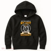 Protective Cat Owner Message Kids Hoodie thumb 0