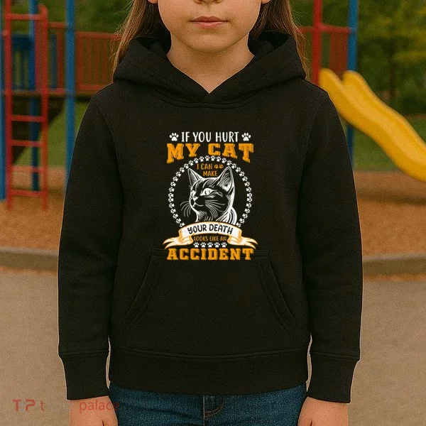 Protective Cat Owner Message Kids Hoodie