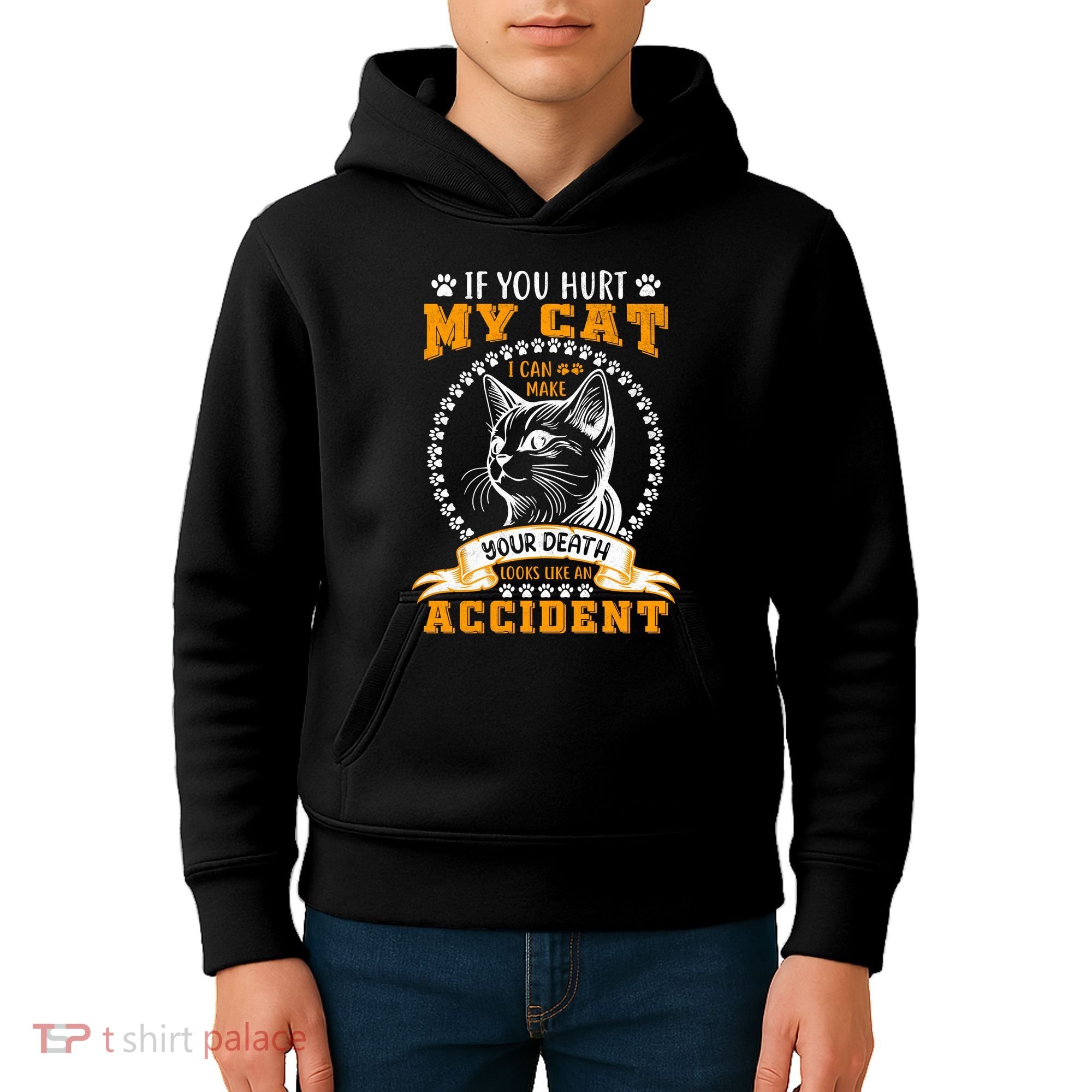 Protective Cat Owner Message Kids Hoodie