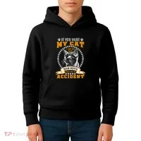 Protective Cat Owner Message Kids Hoodie thumb 4