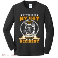 Protective Cat Owner Message Kids Long Sleeve Shirt thumb 0