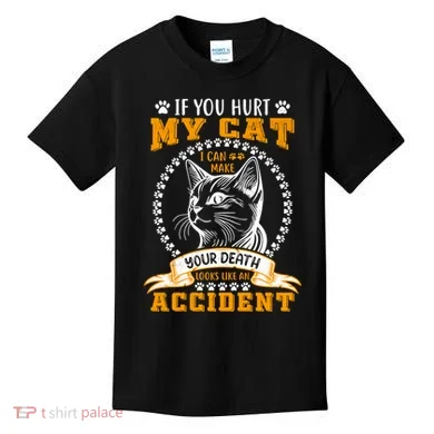 Protective Cat Owner Message Kids T-Shirt