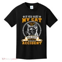 Protective Cat Owner Message Kids T-Shirt thumb 0