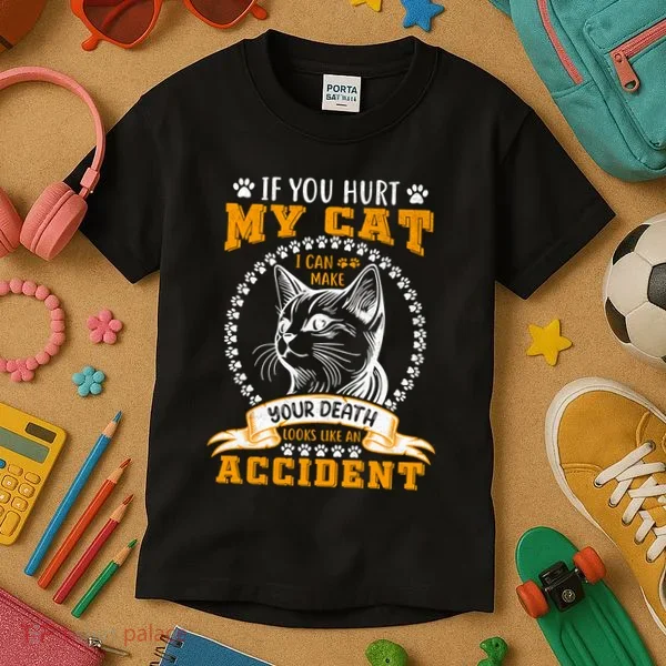 Protective Cat Owner Message Kids T-Shirt
