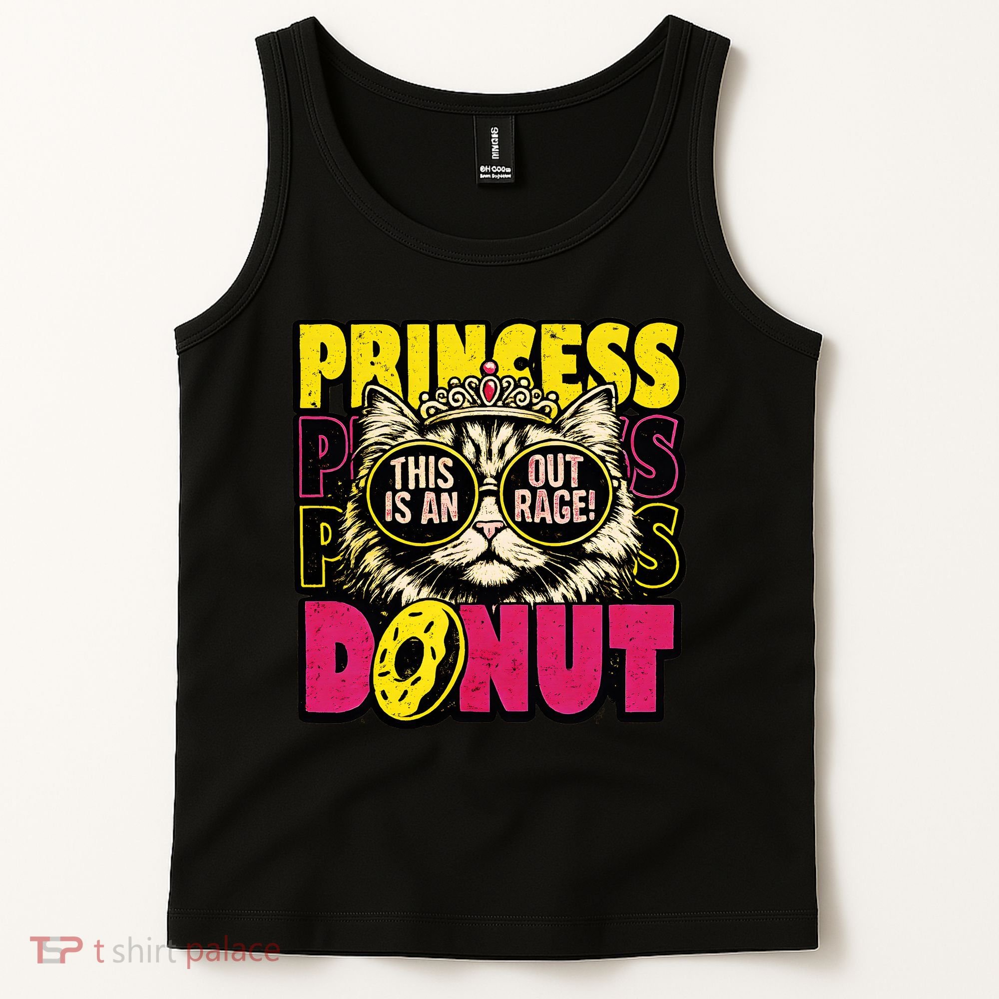 Princess Cat Outrage Goddammit Donut Tank Top