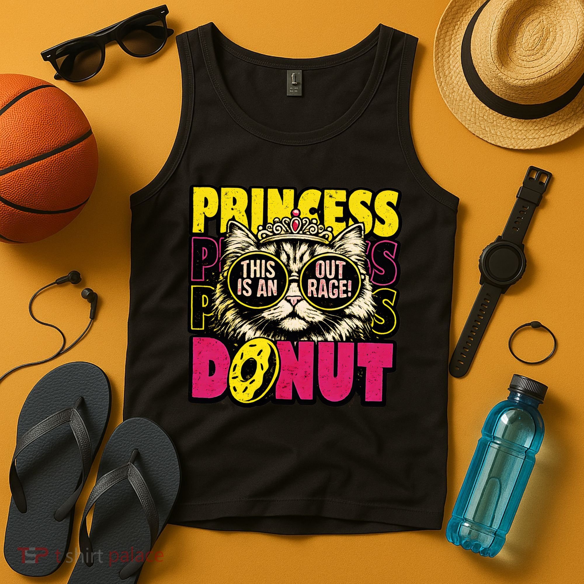 Princess Cat Outrage Goddammit Donut Tank Top