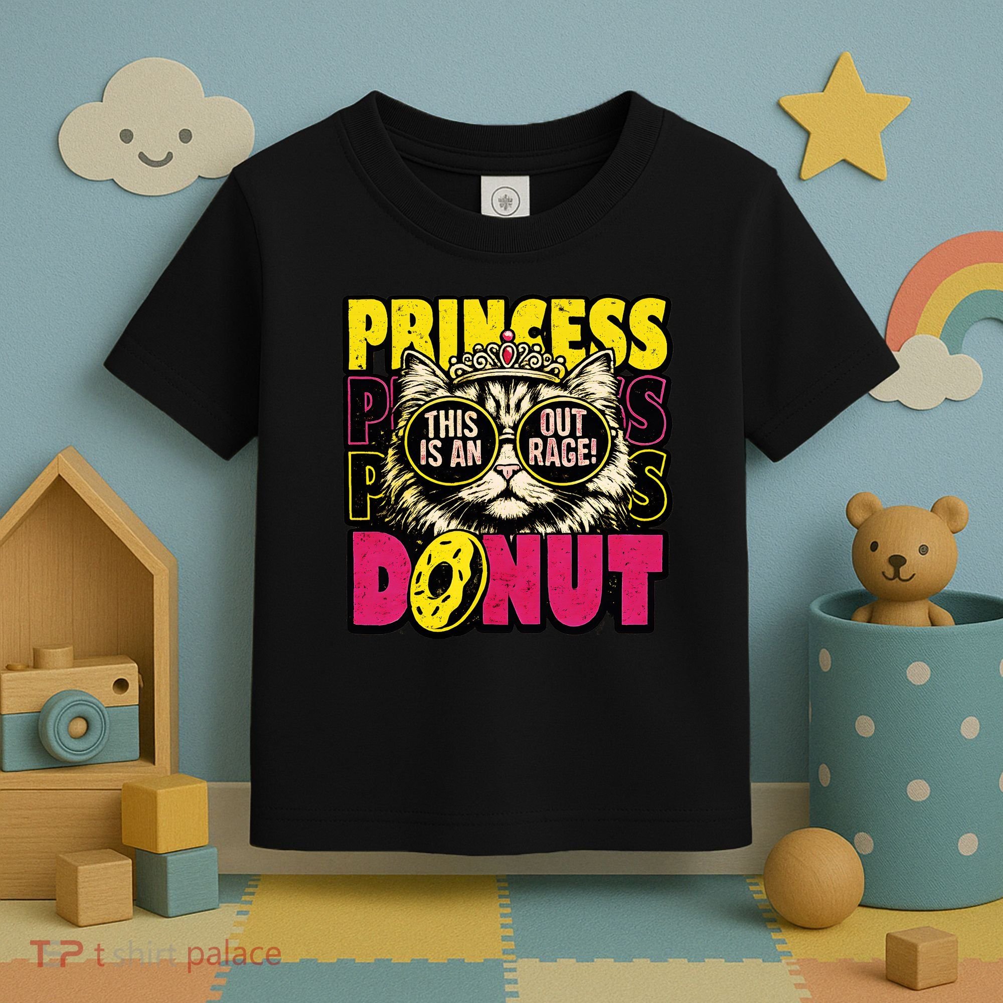 Princess Cat Outrage Goddammit Donut Toddler T-Shirt