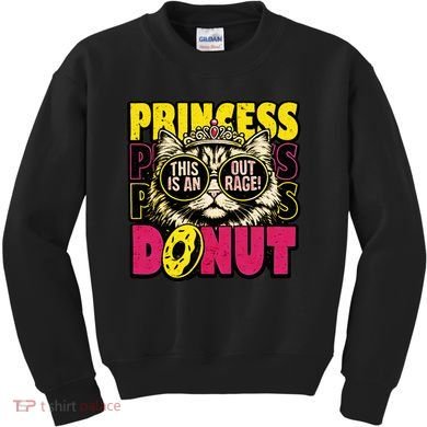 Princess Cat Outrage Goddammit Donut Kids Sweatshirt