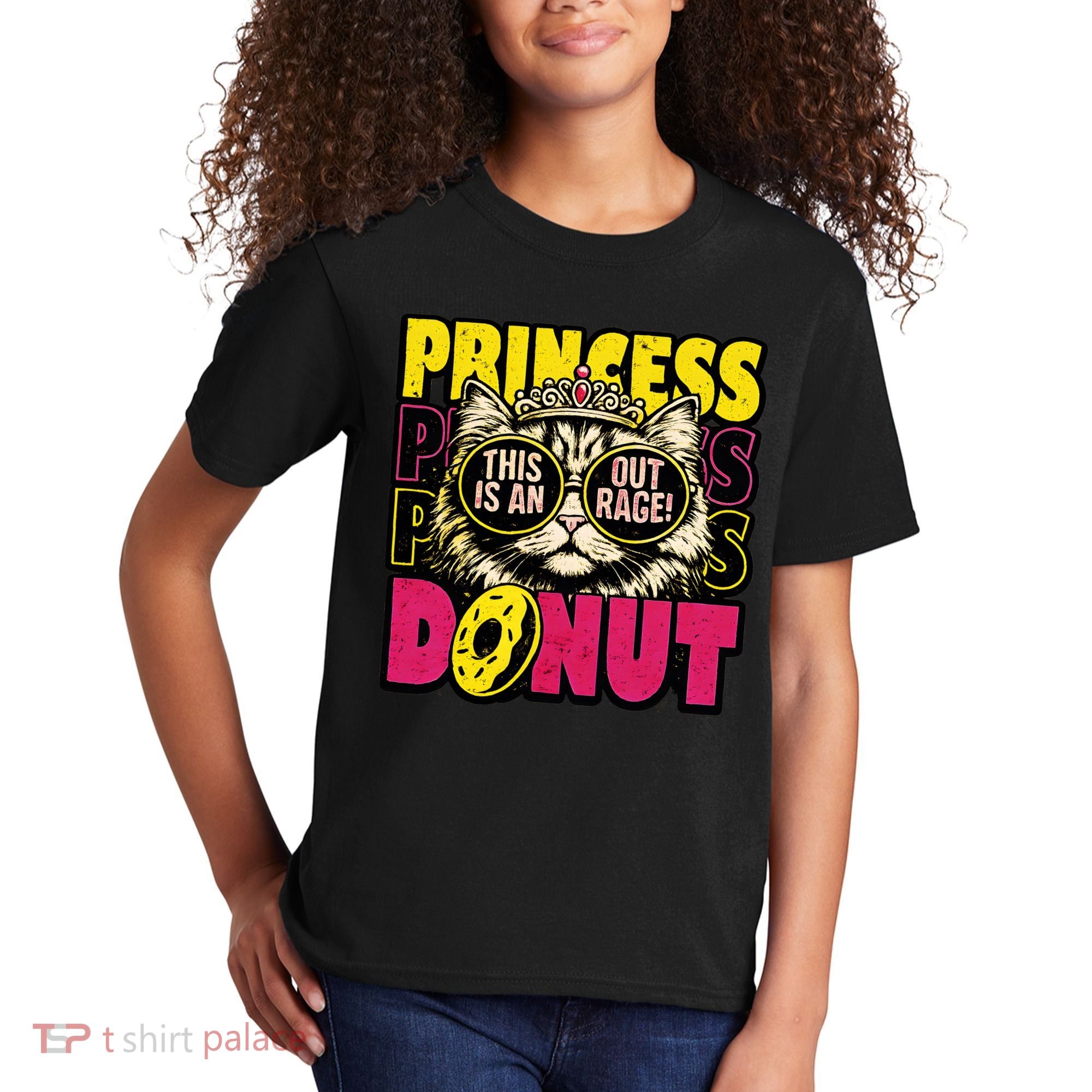 Princess Cat Outrage Goddammit Donut Kids T-Shirt
