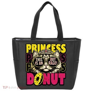 Princess Cat Outrage Goddammit Donut Tote Bag