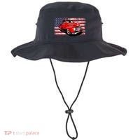Patriotic Classic Old Pickup Truck American Flag Bucket Hat thumb 0