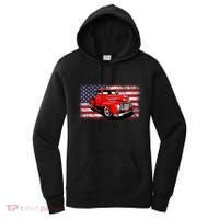 Patriotic Classic Old Pickup Truck American Flag Women's Hoodie thumb 0