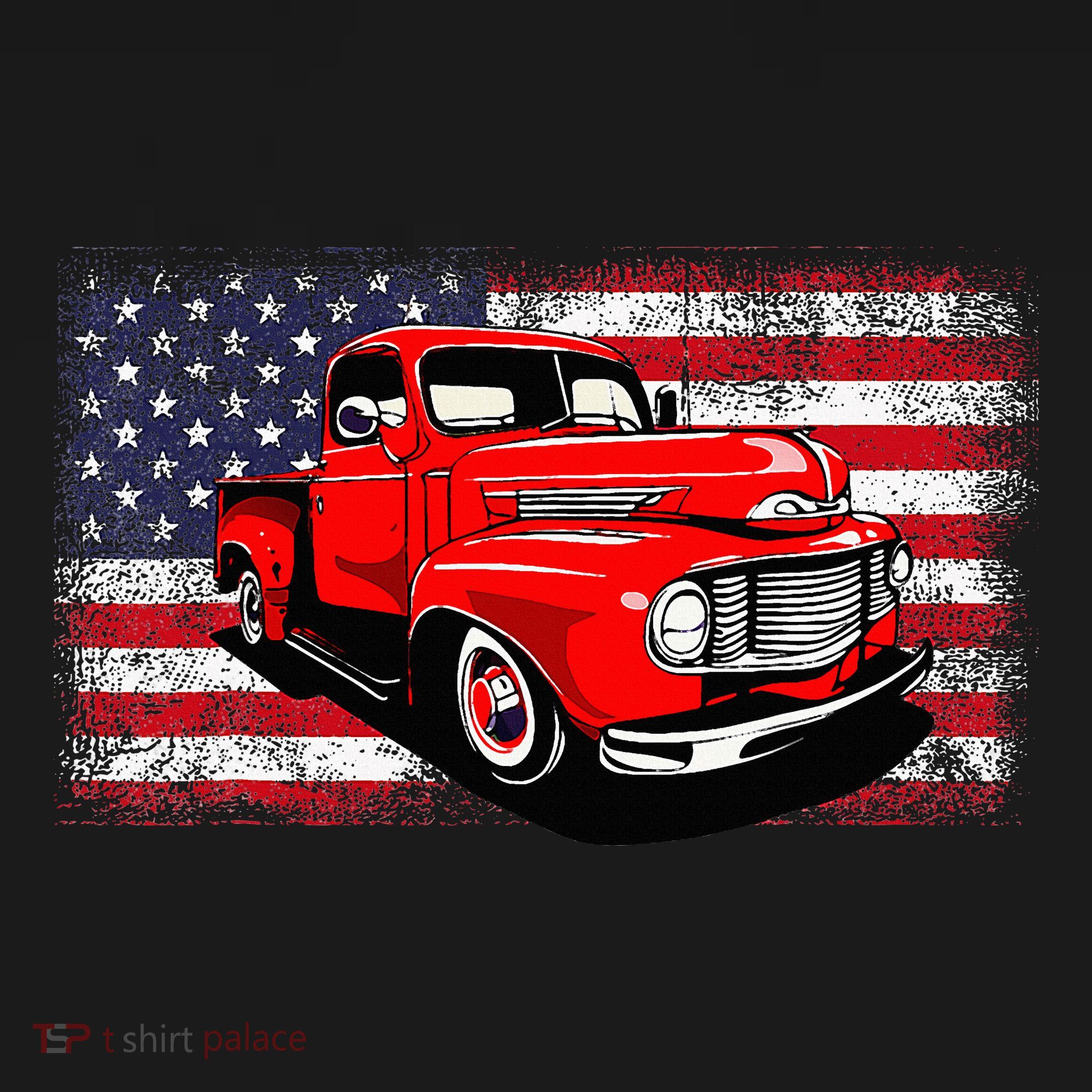 Patriotic Classic Old Pickup Truck American Flag Women's Hoodie