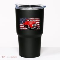 Patriotic Classic Old Pickup Truck American Flag Tumbler thumb 0