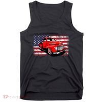 Patriotic Classic Old Pickup Truck American Flag Tank Top thumb 0