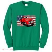 Patriotic Classic Old Pickup Truck American Flag Sweatshirt thumb 0