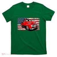 Patriotic Classic Old Pickup Truck American Flag T-Shirt thumb 0