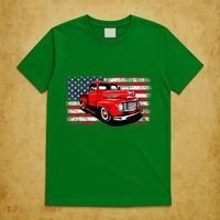 Patriotic Classic Old Pickup Truck American Flag T-Shirt thumb 5