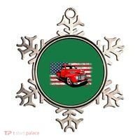 Patriotic Classic Old Pickup Truck American Flag Ornament thumb 0