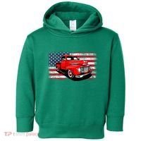 Patriotic Classic Old Pickup Truck American Flag Toddler Hoodie thumb 0