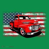 Patriotic Classic Old Pickup Truck American Flag Toddler Hoodie thumb 2
