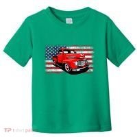 Patriotic Classic Old Pickup Truck American Flag Toddler T-Shirt thumb 0