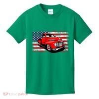 Patriotic Classic Old Pickup Truck American Flag Kids T-Shirt thumb 0