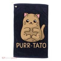 Purrtato Cat Potato Cat Lover Idaho Potatoes Golf Towel thumb 0
