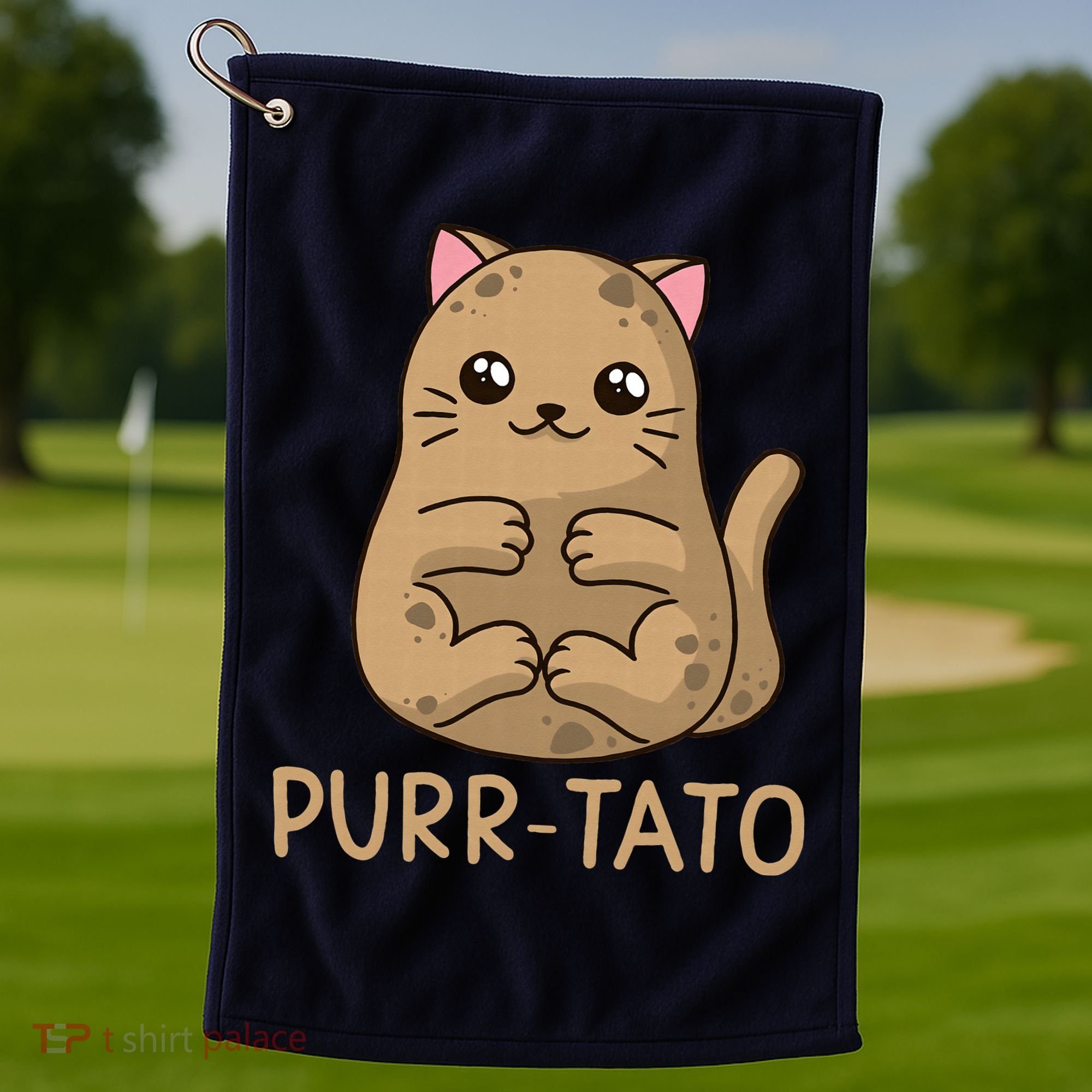 Purrtato Cat Potato Cat Lover Idaho Potatoes Golf Towel