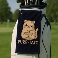 Purrtato Cat Potato Cat Lover Idaho Potatoes Golf Towel thumb 2