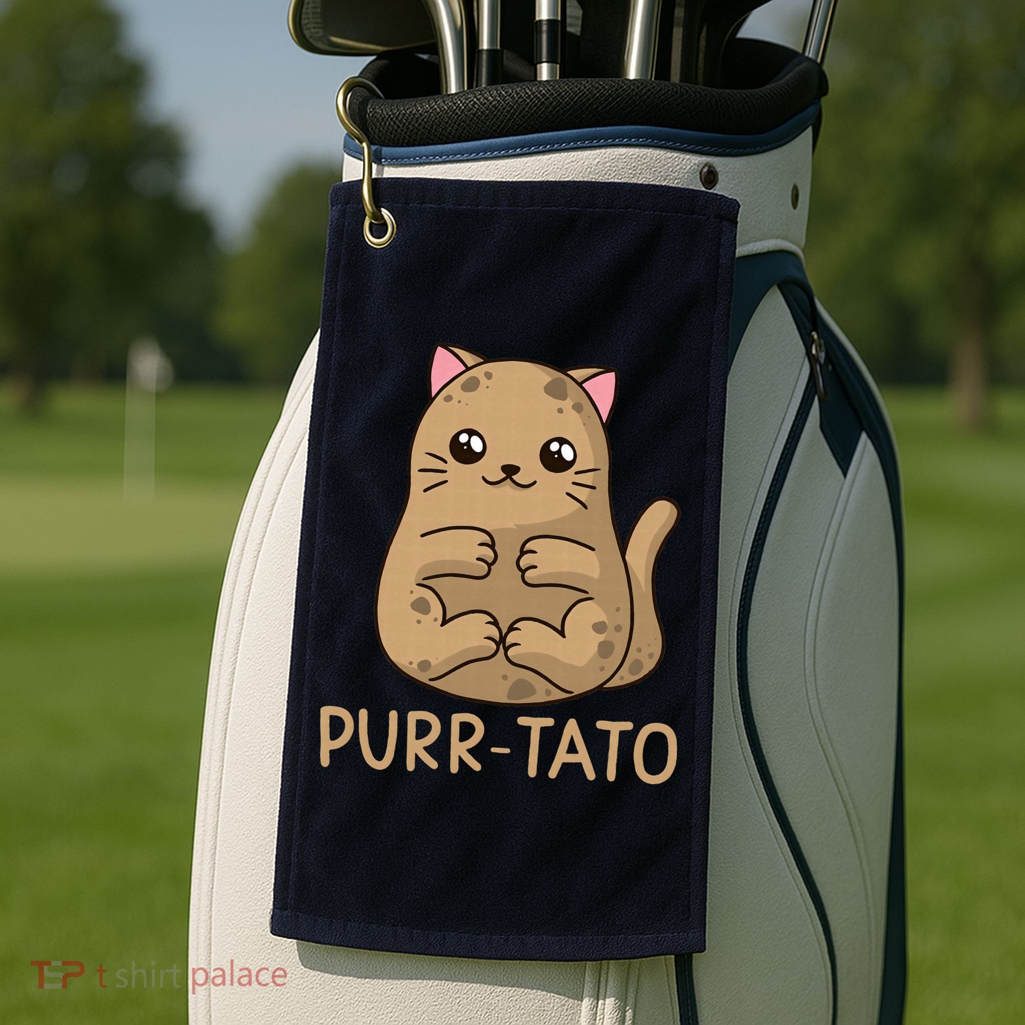 Purrtato Cat Potato Cat Lover Idaho Potatoes Golf Towel